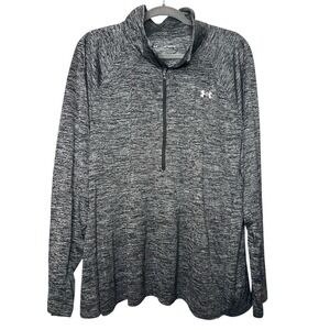 Under Armour Heat Gear Quarter Zip Shirt Loose Fit Men's Size 2XL Gray Heather